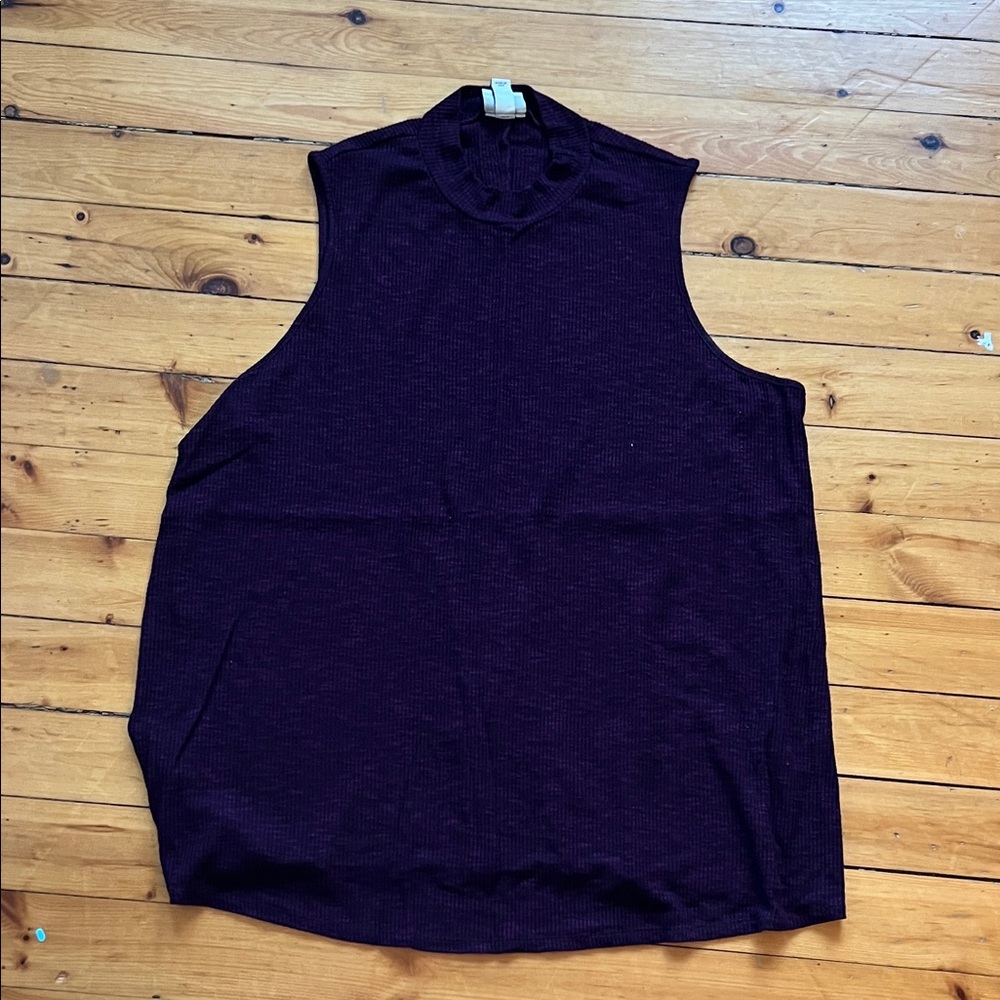 Ava & Viv Deep Purple Ribbed Top